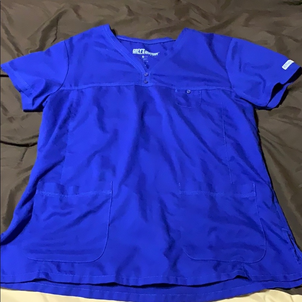 Grey’s Anatomy galaxy blue scrub top